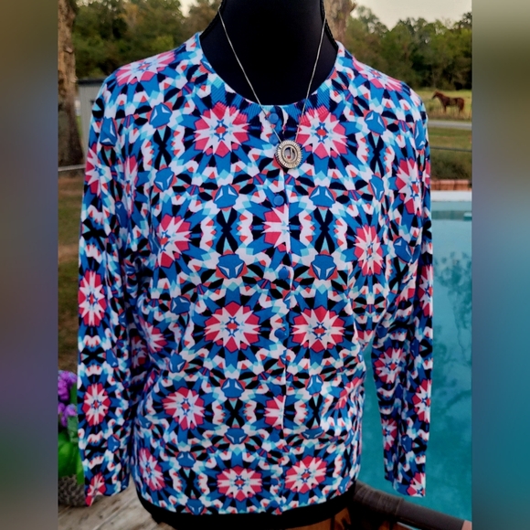 Crown & Ivy Geometric Patterned Sweater - Picture 1 of 7